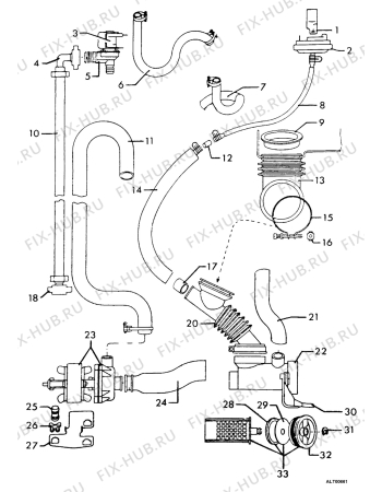 Взрыв-схема стиральной машины Zanker 475S - Схема узла Water system